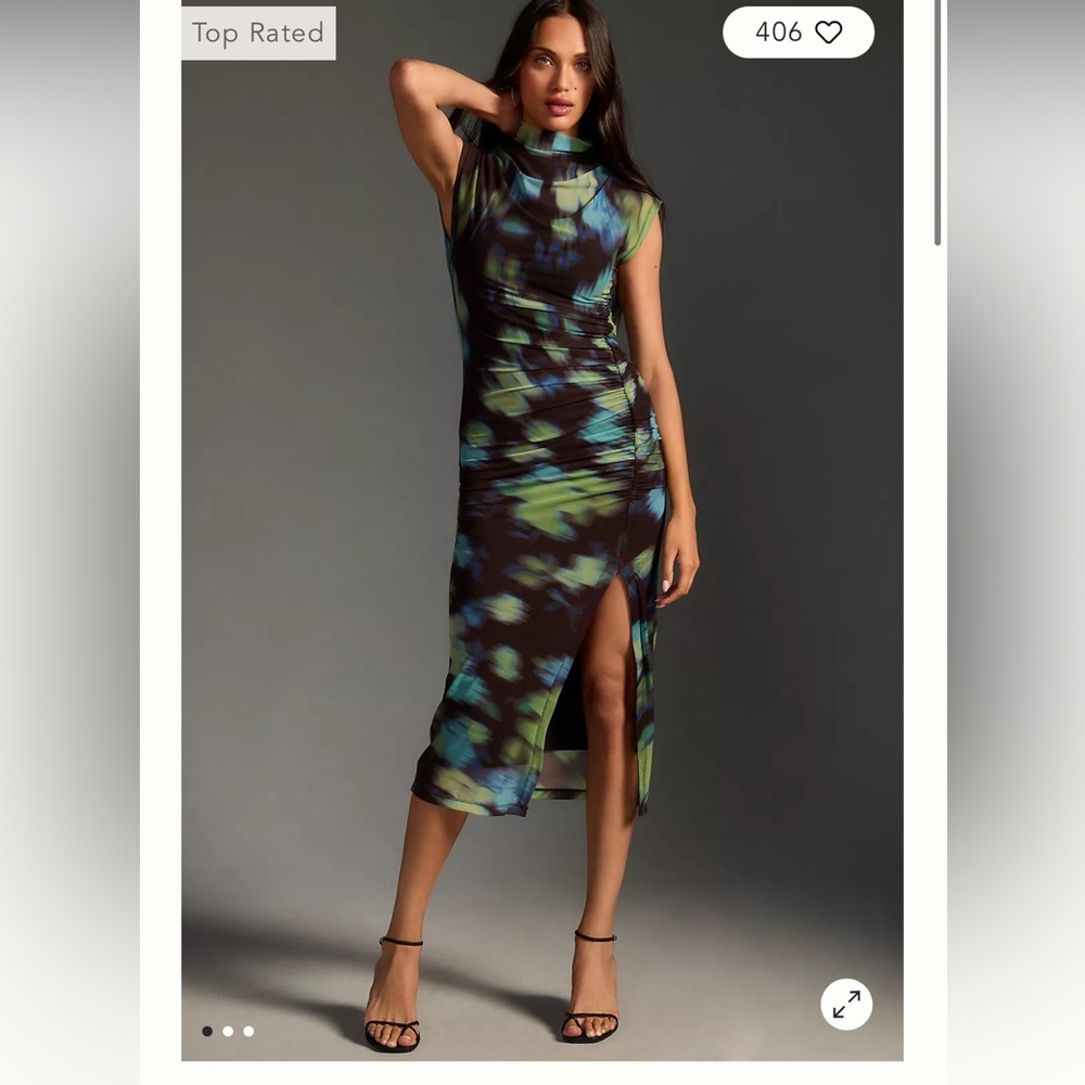 Anthropology Maya ruched Midi dress